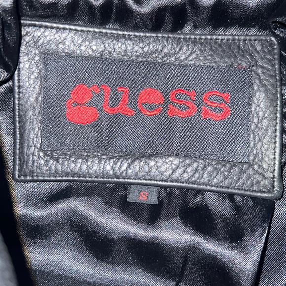 Guess black 100% genuine leather jacket - Picture 7 of 7